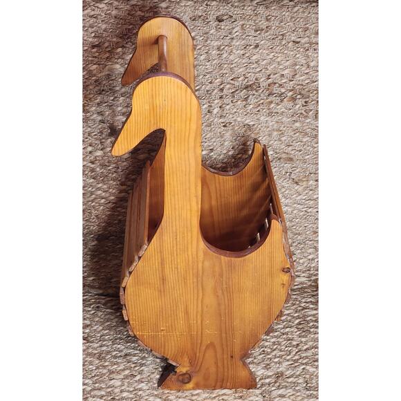 Vintage Goose Duck Magazine Wood Rack Home Decor Country Farmhouse - Picture 2 of 7